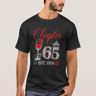 Camiseta Capítulo 65 Anos EST 1958 65ª Rosa vermelha de ani
