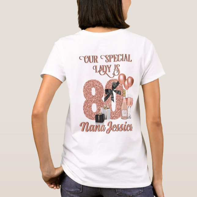 Camiseta Capítulo 80 Aniversário do 80 Dourado Elegante (Verso)