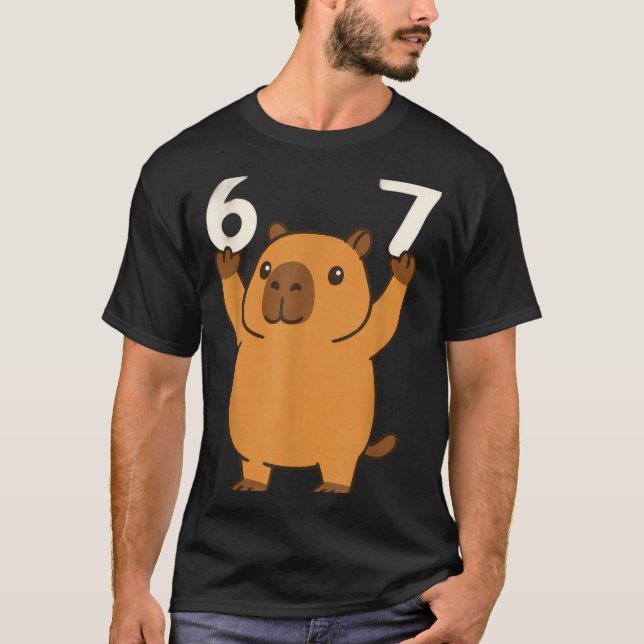 Camiseta Capivara 67 Meme Seis Sete Engraçado  (Frente)