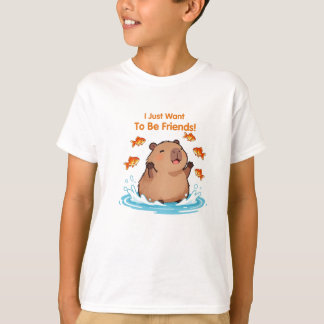 Camiseta Capivara & Amigos – Design de Amizade Fofa