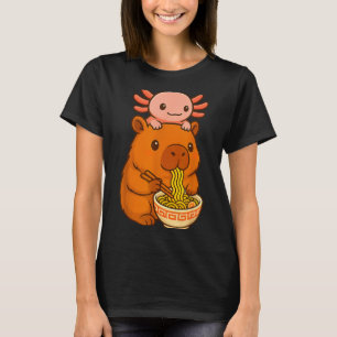 Camiseta Capivara Anime Ramen Axolote Gráfico Engraçado Kaw