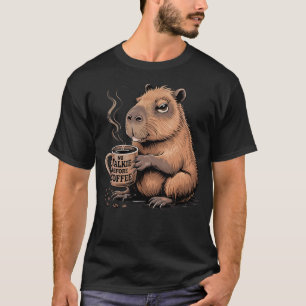 Camiseta Capivara Bebedor de Café Sem Conversa Antes do Caf