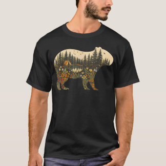 Camiseta Capivara Boho Plantas Floresta Natureza Flor Silve