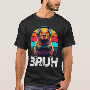 Camiseta Capivara Bruh Divertido Gamer Retro Capivara Jogos
