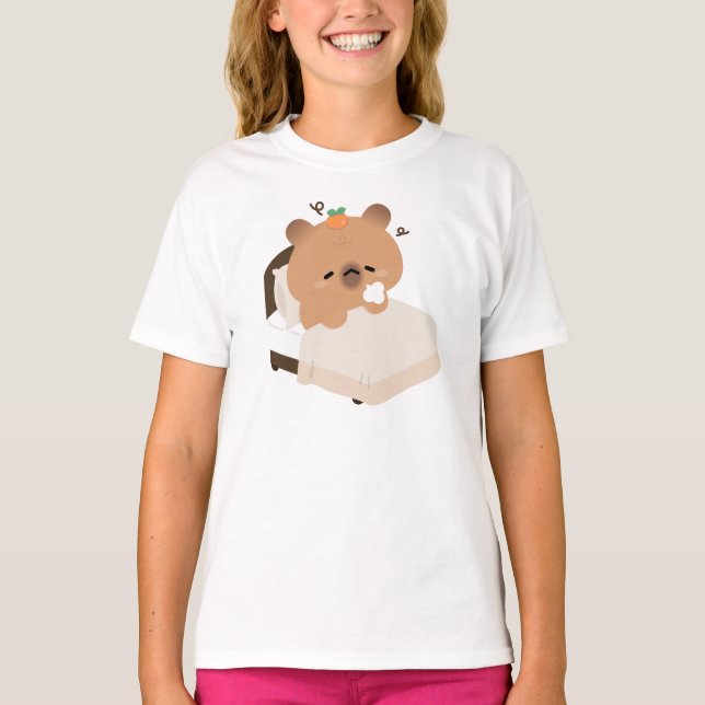 Camiseta Capivara Cansada Fofa (Frente)