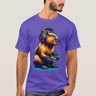Camiseta Capivara Capivara Engraçada Roedor Amante de Video