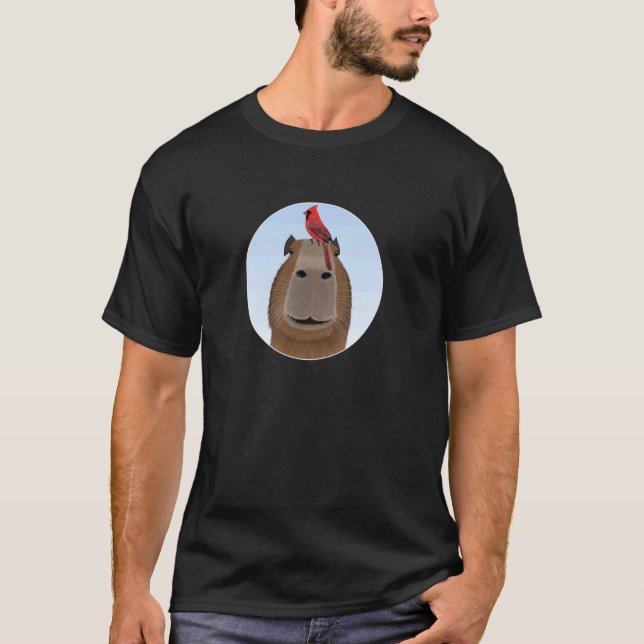 Camiseta Capivara com observação de pássaros pássaro cardin (Frente)