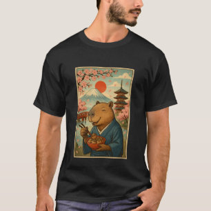 Camiseta Capivara Comendo Tokoyaki em Kimono Monte Fuji Che