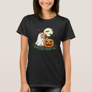 Camiseta Capivara De Halloween Fantasma Abóbora Gráfica