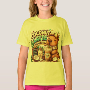 Camiseta Capivara de Leite de Coco Capivara Kawaii Fofa C