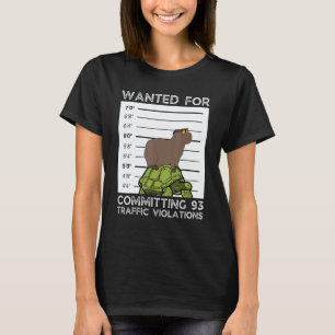 Camiseta Capivara Em Tartaruga Procurado Mugshot