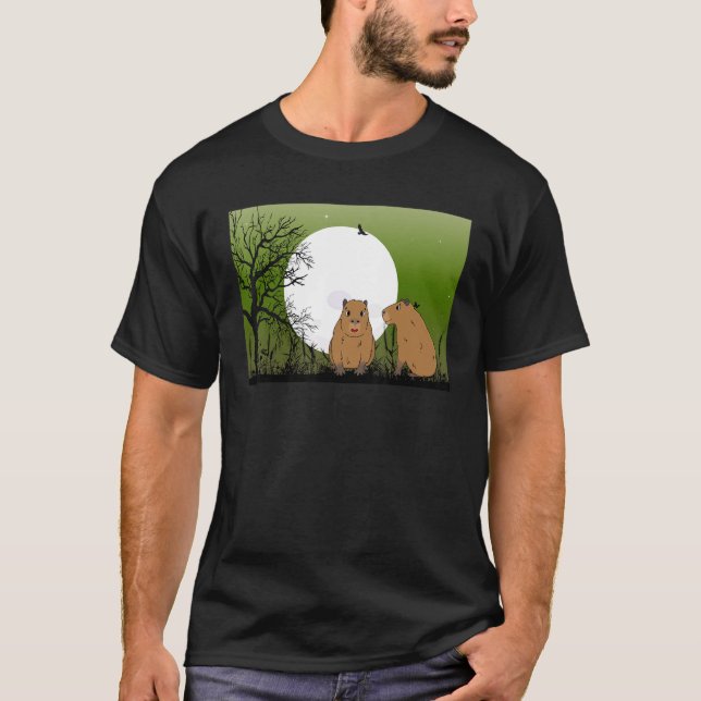 Camiseta Capivara Empalhada Capy Bara Capibara Lua Empalhad (Frente)
