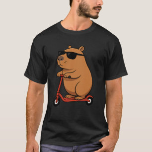 Camiseta Capivara Engraçada Amante de Animais Scooter Menin