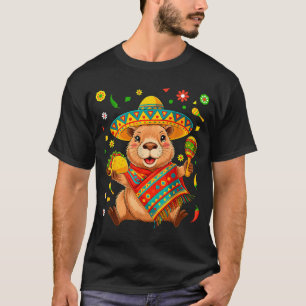 Camiseta Capivara engraçada cinco de maio festa chapéu taco