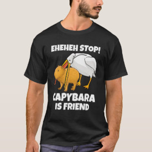 Camiseta Capivara engraçada é comida por amigos pelicanos m