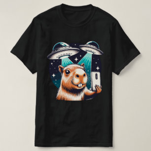 Camiseta Capivara Engraçada, Selfie de Capivara com OVNIs
