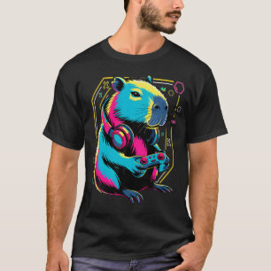 Camiseta Capivara Engraçado Capivara Roedor Amante de Video