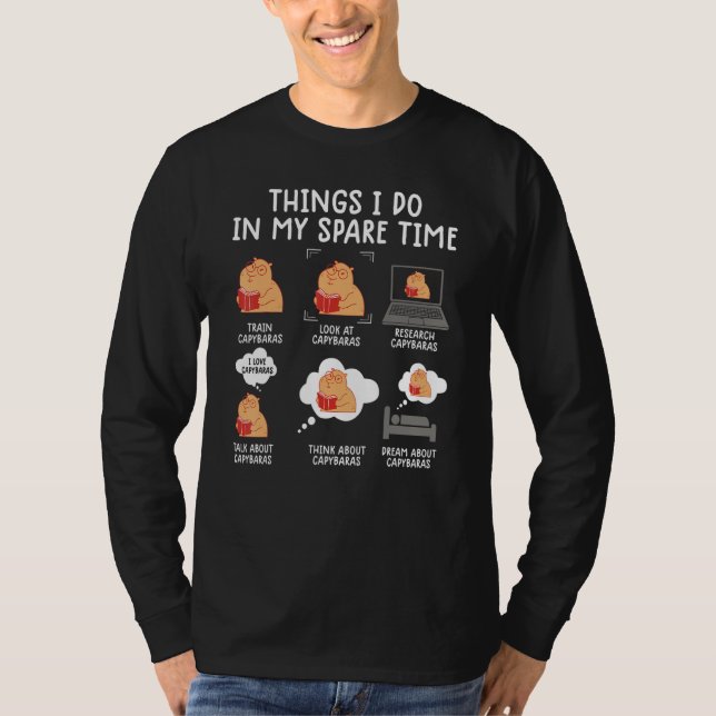 Camiseta capivara engraçado capivara roedor coisas que faço (Frente)