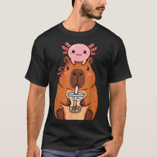 Camiseta Capivara Fofa Bebendo Chá de Boba