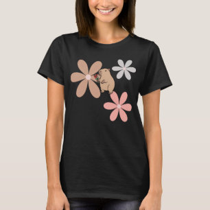 Camiseta Capivara Fofa Com Flor