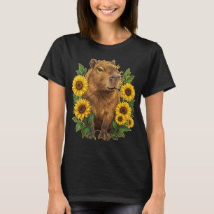 Camiseta Capivara Fofa Flor de Girassol