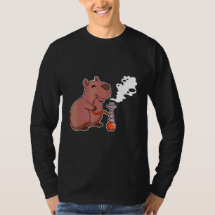Camiseta Capivara Fofa Fumando Narguilé Shisha