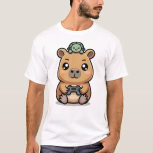 Camiseta Capivara Fofa Gamer Anime Tartaruga Kawaii Jogos