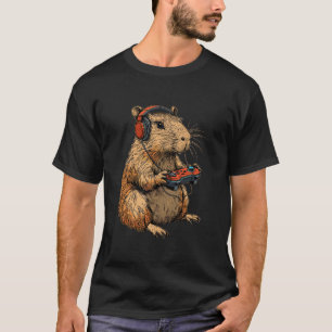 Camiseta Capivara Fone de Ouvido Gamer Video Game para Adol