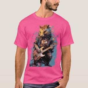 Camiseta Capivara Guitarrista de Rock Guitarra