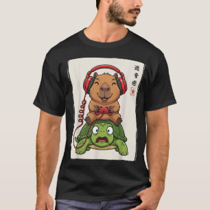 Camiseta Capivara Japonesa Gamer Tartaruga Engraçada