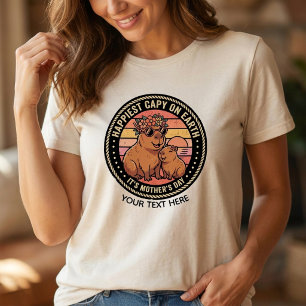 Camiseta Capivara Mais Feliz da Terra Dia das Mães Pôr do S