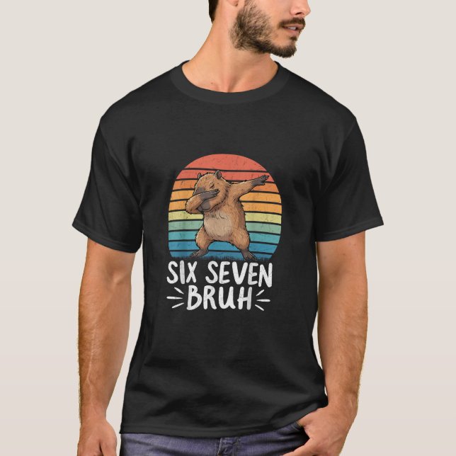 Camiseta Capivara Meme Engraçado Seis Sete Bruh Capivara  (Frente)