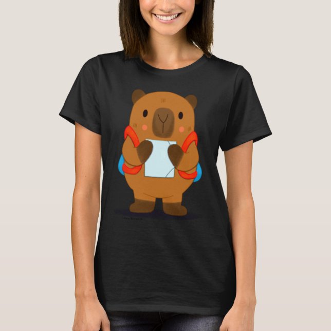 Camiseta Capivara Pronta Para a Escola (Frente)