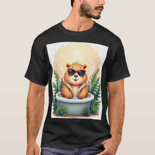Camiseta Capivara Relaxando na Banheira de Hidromassagem Ad