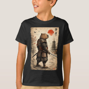 Camiseta Capivara samurai engraçado gráfico vintage capivar