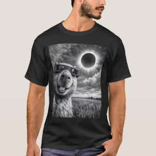 Camiseta Capivara Selfie Animal Engraçado Gráfico de Eclips