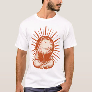 Camiseta Capivara Vintage Retro Lendo Livro Explos