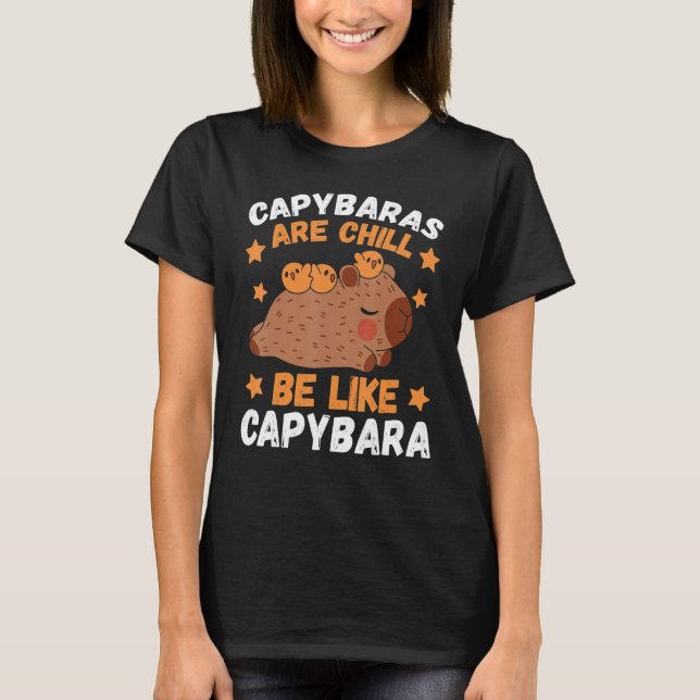 Camiseta Capivaras São Animais Roedores Legais Capivaras Ca (Frente)