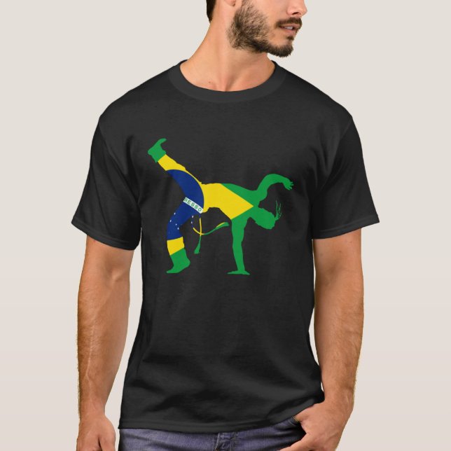 Camiseta Capoeira Bencao Bandeira do Brasil (Frente)