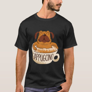 Camiseta Cappuccino Café Pug Clássico 17