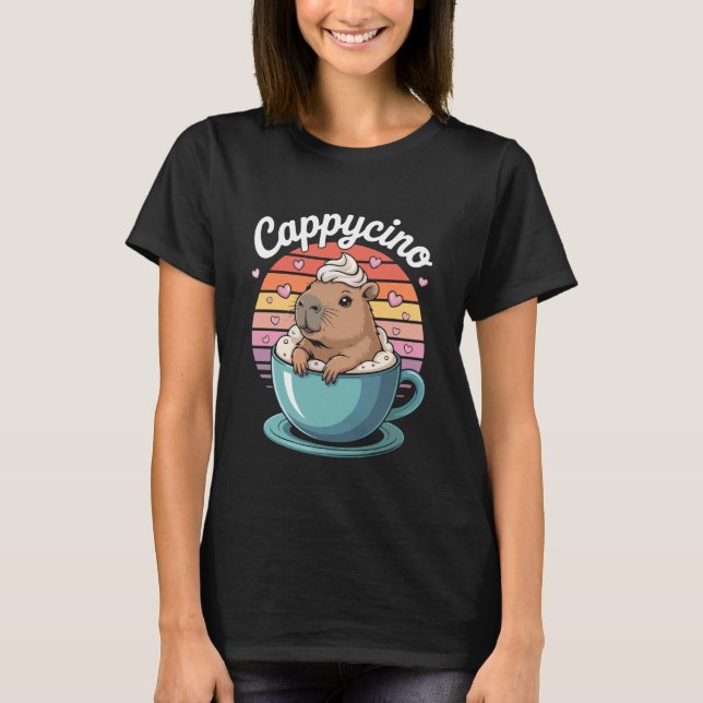 Camiseta Cappycino Capivara na Xícara de Café (Frente)