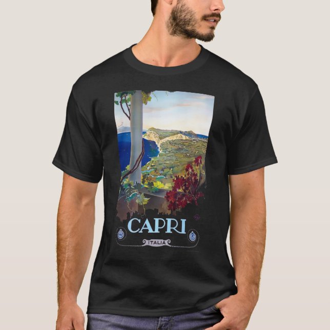 Camiseta Capri, Itália Viagens vintage Turismo (Frente)