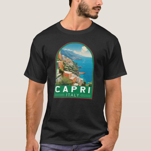Camiseta Capri Italy Viagem Art Vintage (Frente)