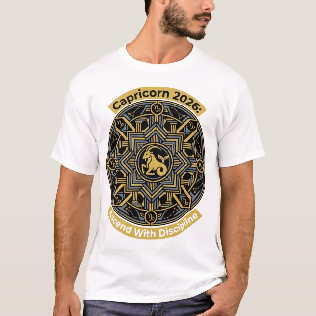 Camiseta Capricorn 2026 Zodiac Mandala | Earth Sign Astro (Frente)