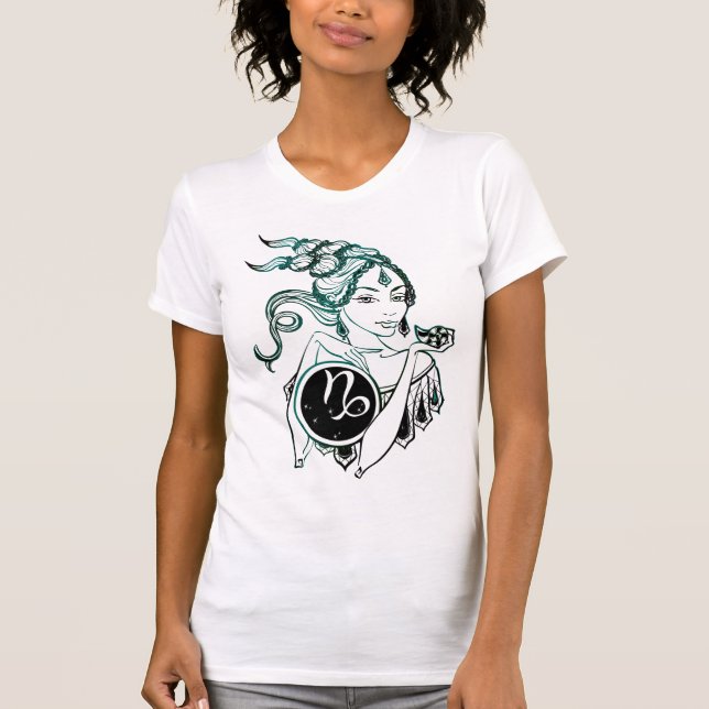 Camiseta Capricorn Art Deco Lady (Frente)