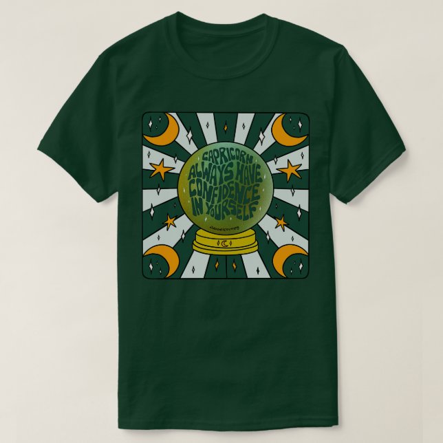 Camiseta Capricorn Crystal Ball (Frente do Design)
