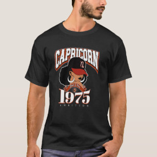 Camiseta Capricórnio 1975 Rainha Traços do Zodíaco Afro Div