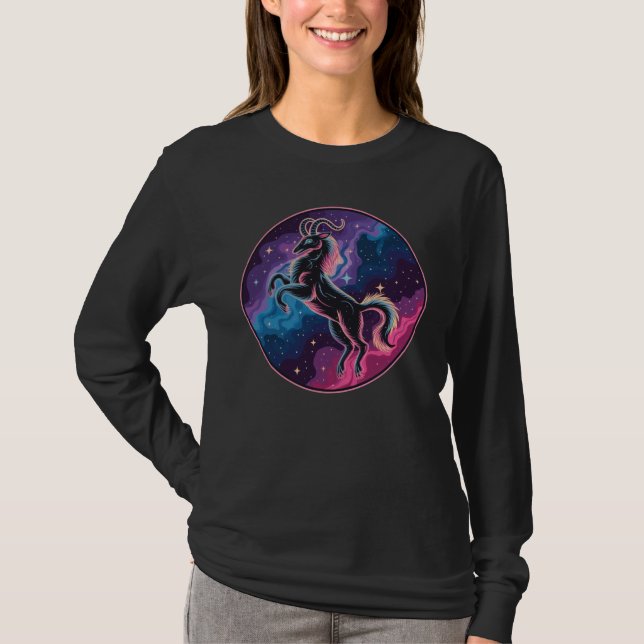 Camiseta Capricórnio Celestial Estilizado (Frente)