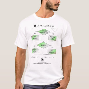 Camiseta Capricórnio Fluxograma Funny Zodiac Humor (colorid