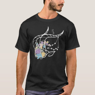 Camiseta Capricórnio Hippie Zodiac Flores da Paz Unidade de